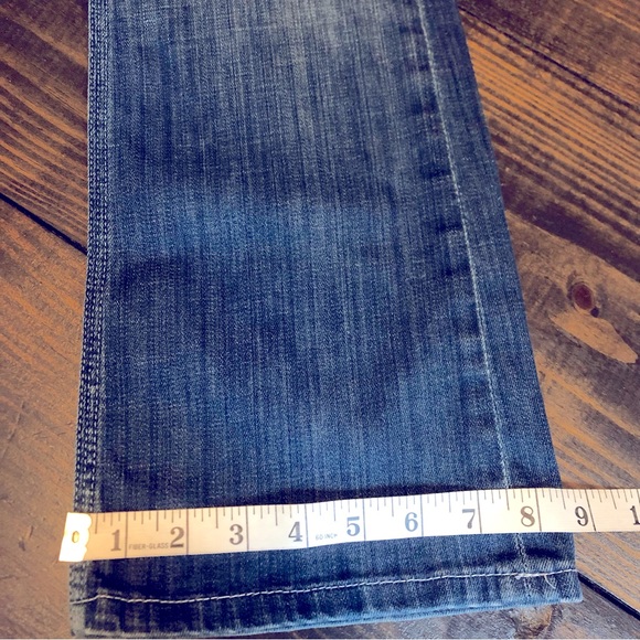 7 For All Mankind Women’s 27 Flare Jeans Light Wash Denim Boho Festival Stretch - Picture 12 of 16